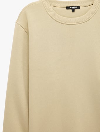 Pamuklu Uzun Kollu Şardonlu Bisiklet Yaka Erkek Basic Sweatshirt