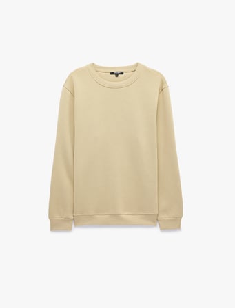 Pamuklu Uzun Kollu Şardonlu Bisiklet Yaka Erkek Basic Sweatshirt