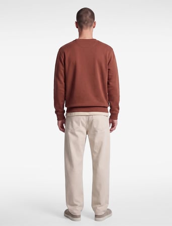 Pamuklu Uzun Kollu Şardonlu Bisiklet Yaka Erkek Basic Sweatshirt