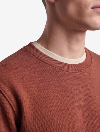 Pamuklu Uzun Kollu Şardonlu Bisiklet Yaka Erkek Basic Sweatshirt