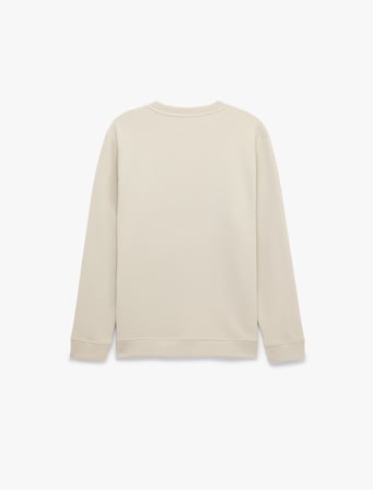 Pamuklu Waffle Dokulu Uzun Kollu Bisiklet Yaka Basic Sweatshirt