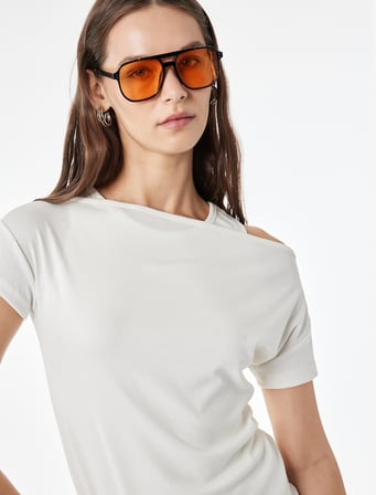 Slim Fit Kısa Kollu Bisiklet Yaka Atlet Detaylı İkili Tişört