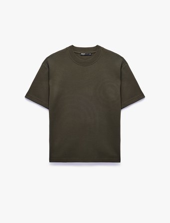 Pamuklu Kısa Kollu Pike Kumaş Bisiklet Yaka Basic Oversize Tişört