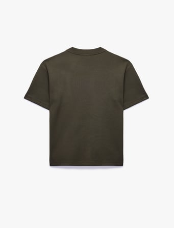 Pamuklu Kısa Kollu Pike Kumaş Bisiklet Yaka Basic Oversize Tişört