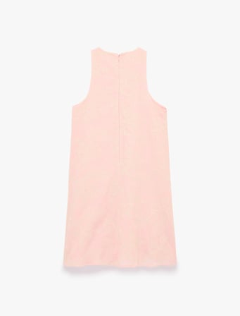Pamuklu Kolsuz Floral Nakış Detaylı Brodeli Halter Yaka Mini Elbise