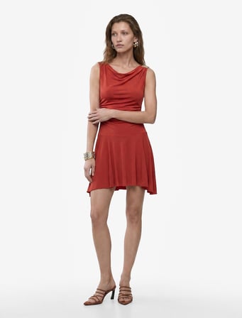 Koton X Melis Ağazat - Slim Fit Aksesuar Detaylı Asimetrik Kesim Tek Omuz Mini Elbise