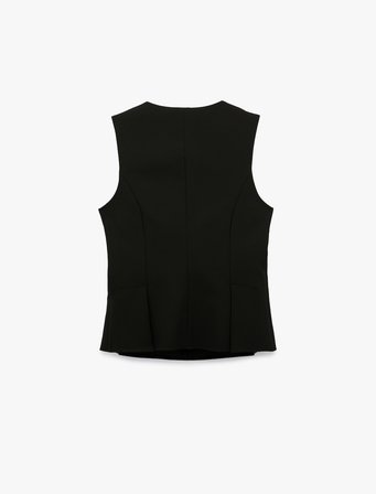 Fermuarlı Bisiklet Yaka Kolsuz Blazer Yelek