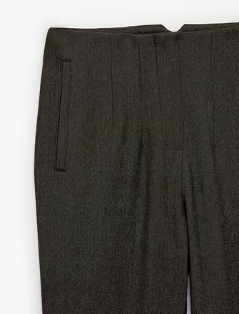 Slim Fit Düz Kısa Paça Viskon Karışımlı Cigarette Pantolon