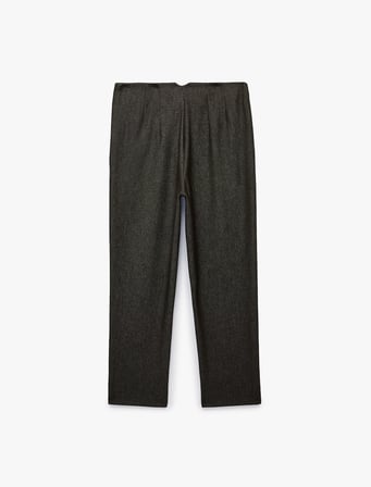 Slim Fit Düz Kısa Paça Viskon Karışımlı Cigarette Pantolon