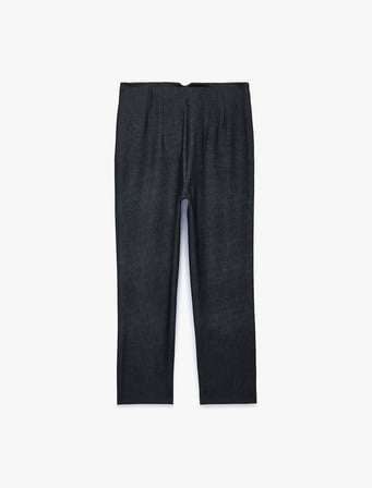 Slim Fit Düz Kısa Paça Viskon Karışımlı Cigarette Pantolon
