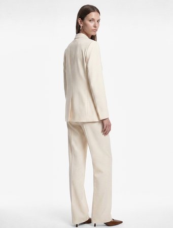 Regular Fit Uzun Kollu Cep Detaylı Düğmeli Geniş Yaka Blazer Ceket