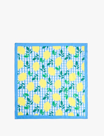 Viskon Karışımlı Limon Desenli Kare Fular - Koton X Sibil Çetinkaya