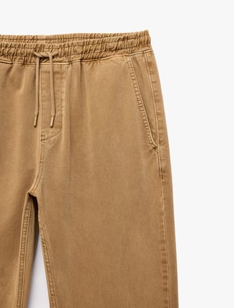 Pamuklu Cepli Bol Kalıp Beli Bağcıklı Jean Pantolon