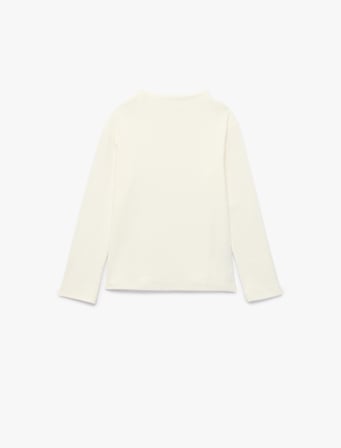 Dik Yaka Modal Karışımlı Uzun Kollu Slim Fit Tişört