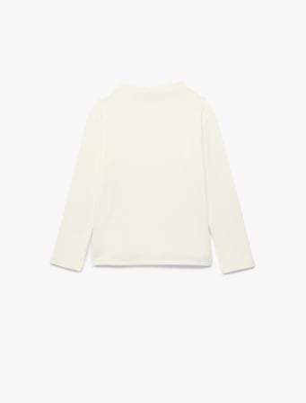 Dik Yaka Modal Karışımlı Uzun Kollu Slim Fit Tişört