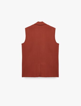 Koton X Melis Ağazat - Viskon Kumaş Cepli Kolsuz Kruvaze Blazer Ceket Yelek