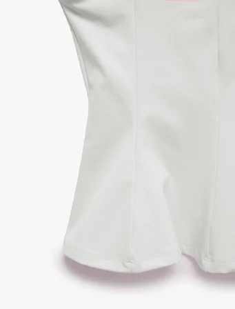 U Yaka Slim Fit Peplum Kolsuz Bluz
