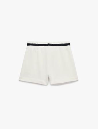 Regular Fit Cepli Beli Bağcıklı Biyeli Baskılı Pamuklu Mini Şort