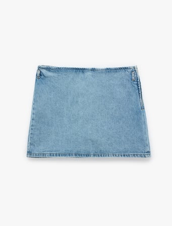Pamuklu Fermuarlı Relax Fit Mini Denim Şort Etek