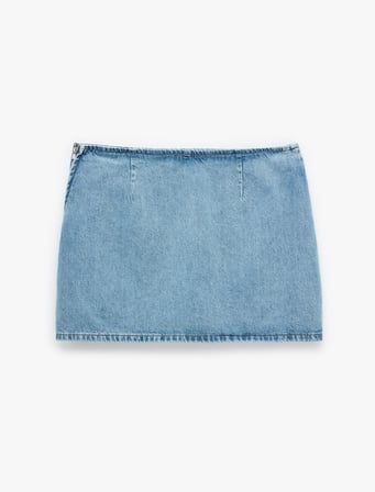 Pamuklu Fermuarlı Relax Fit Mini Denim Şort Etek