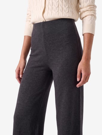 Beli Lastikli Uzun Geniş Paça Triko Pantolon