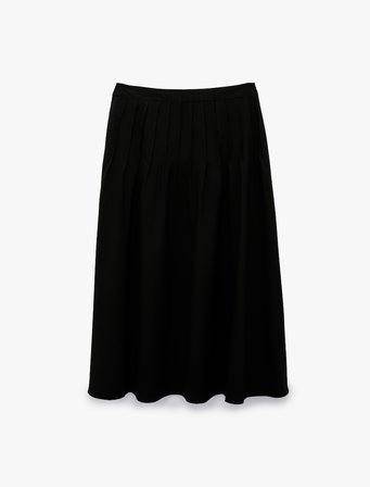 Cepli Kalın Pileli Midi Etek