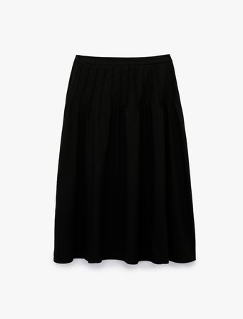 Cepli Kalın Pileli Midi Etek