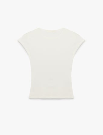 Dikiş Detaylı Slim Fit Fitilli Kap Kol Bluz