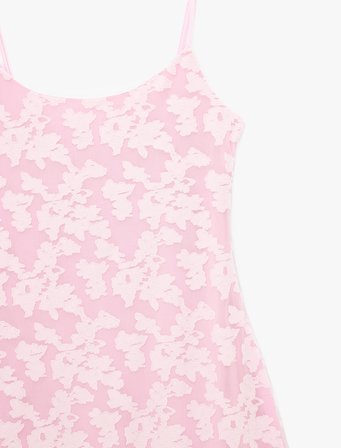 Slim Fit İnce Askılı Dantelli Tül Mini Elbise