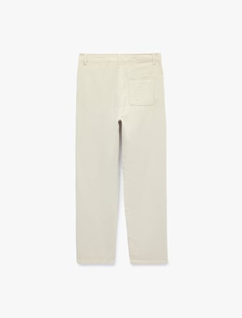 Pamuklu Cepli Straight Fit Beli Bağcıklı Düğmeli Pantolon