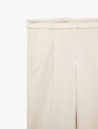 Yüksek Bel Cepli Regular Fit Geniş Paça Kumaş Pantolon