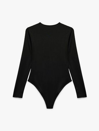 Bisiklet Yaka Uzun Kollu Bodysuit