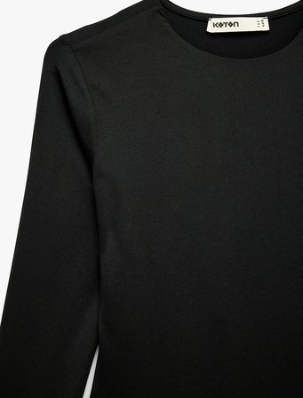 Bisiklet Yaka Uzun Kollu Bodysuit