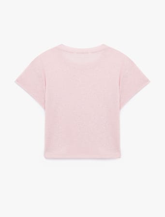 Koton X Sibil Çetinkaya - Yarı Transparan Slim Fit Kısa Kollu Bisiklet Yaka Tişört
