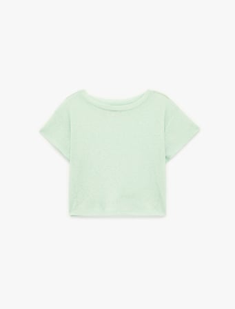Koton X Sibil Çetinkaya - Yarı Transparan Slim Fit Kısa Kollu Bisiklet Yaka Tişört