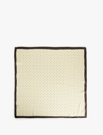 Geometrik Desenli Kare Saten Fular