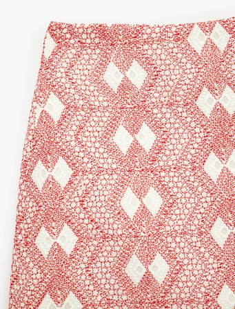 Koton X Sibil Çetinkaya - Slim Fit Nakışlı Brodeli A Kesim Mini Etek