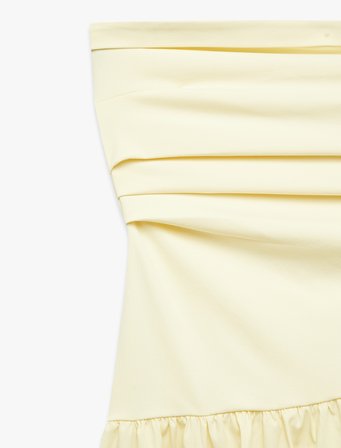 Koton X Sibil Çetinkaya -  Drape Detaylı Straplez Midi Elbise