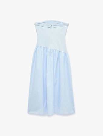Koton X Sibil Çetinkaya -  Drape Detaylı Straplez Midi Elbise