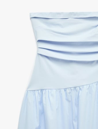 Koton X Sibil Çetinkaya -  Drape Detaylı Straplez Midi Elbise