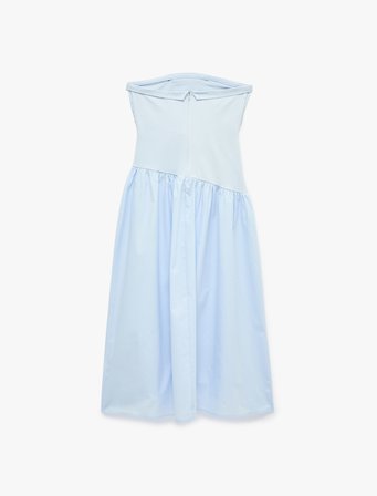 Koton X Sibil Çetinkaya -  Drape Detaylı Straplez Midi Elbise