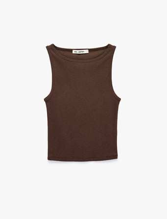 Slim Fit Kayık Yaka Modal Karışımlı Kolsuz Atlet