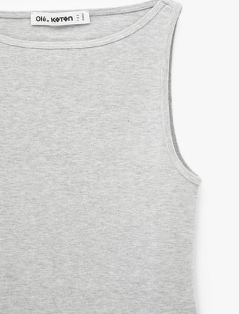 Slim Fit Kayık Yaka Modal Karışımlı Kolsuz Atlet