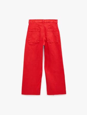 Normal Bel Rahat Kalıp Kesik Paça Jean Pantolon - Culoette Jean