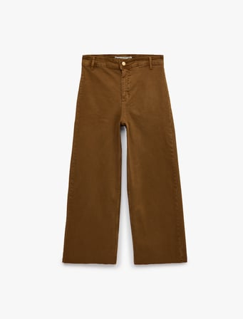 Normal Bel Rahat Kalıp Kesik Paça Jean Pantolon - Culoette Jean