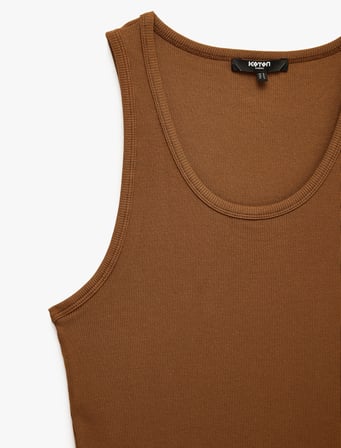 Kolsuz Pamuklu Bisiklet Yaka Slim Fit Atlet
