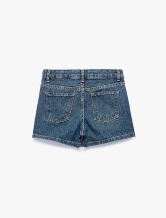 Pamuklu Slim Fit Cep Detaylı Düğmeli Denim Etek