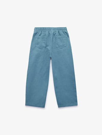 Beli Bağcıklı Pamuklu Balon Form Pantolon