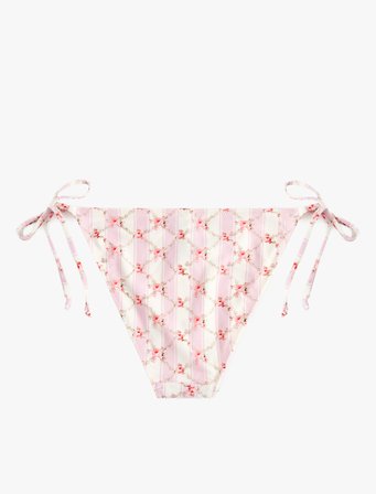 Koton X Sibil Çetinkaya - Yanları İpli Fiyonk Detaylı Çiçekli Bikini Alt