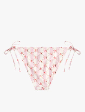 Koton X Sibil Çetinkaya - Yanları İpli Fiyonk Detaylı Çiçekli Bikini Alt